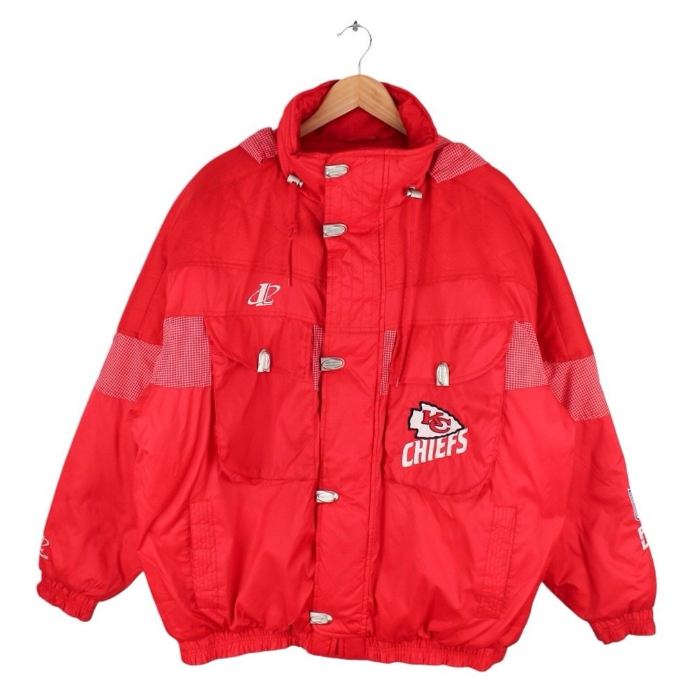 Vintage Kansas City Chiefs Puffer Jacket Pro Line Logo Athletic Red Size XL NFL